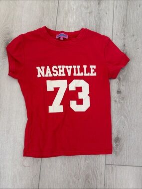 Edikted Red Tee with White Nashville 73 Graphic